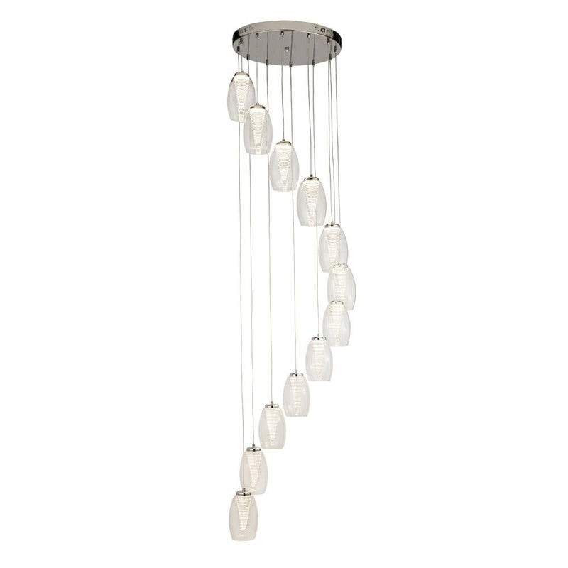 Buy Cyclone 12 Light Led Multi Drop Pendant Glass Shades