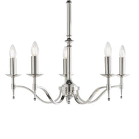 Stanford 5 Arm Chandelier Antique Brass - Broughtons Lighting