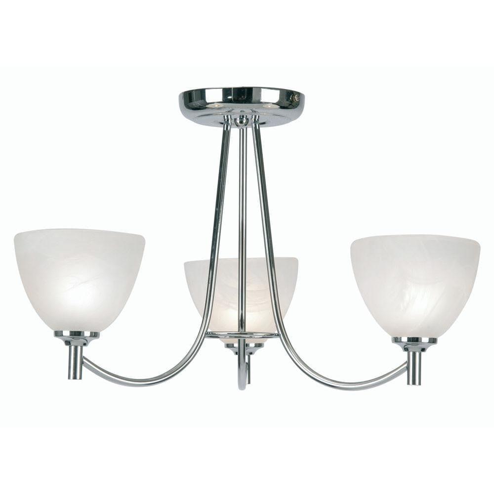 Hamburg 3 Arm Chrome Finish Art Deco Ceiling Light 1178 3 Ch