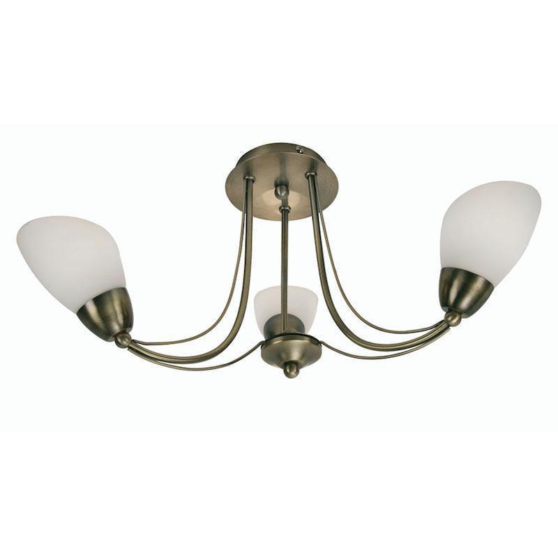 Altair 3 Light Antique Brass Semi Flush Ceiling Light 8862 3 Ab