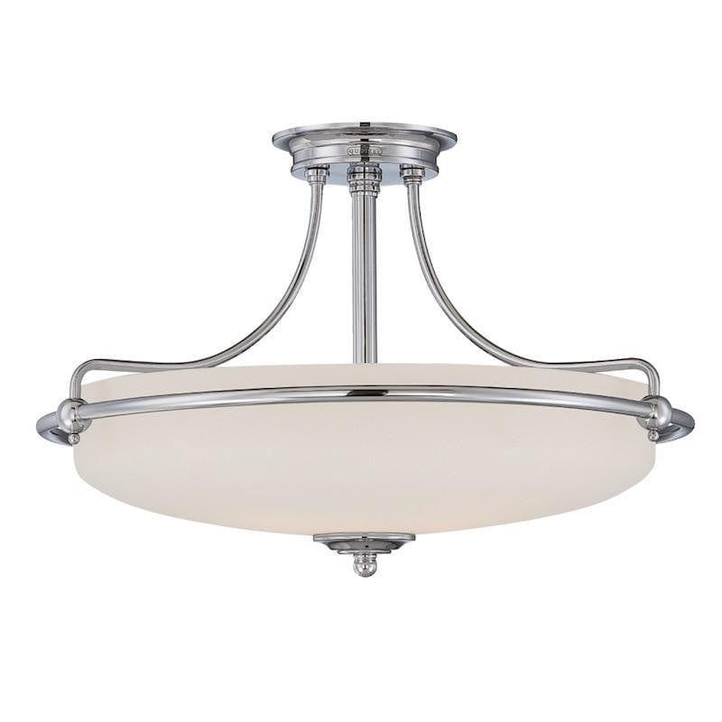 Elstead Qz Griffin Sfm C Quoizel Griffin Polished Chrome Finish 4 Light Art Deco Semi Flush Ceiling Light