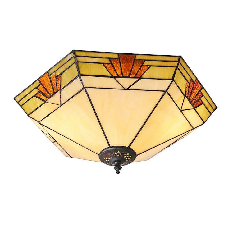 Nevada Large Flush Tiffany Ceiling Light