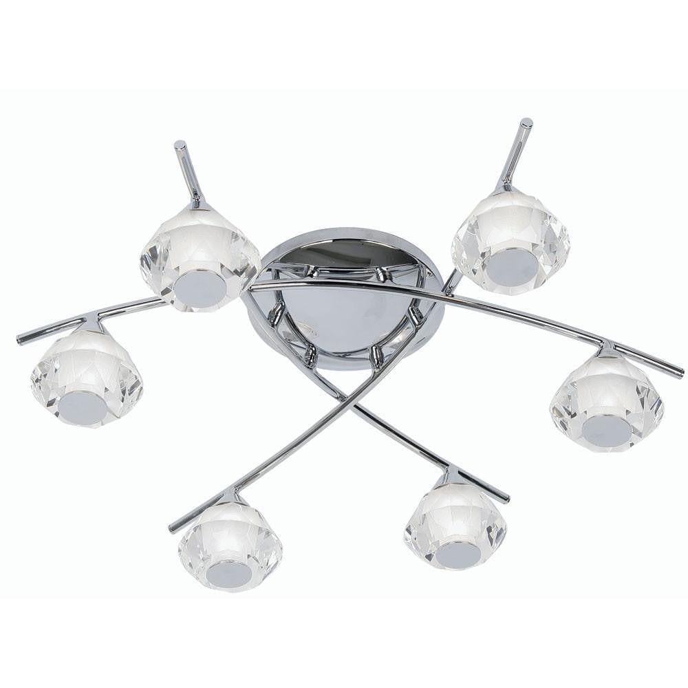 Meissa Chrome Finish 6 Light Semi Flush Bathroom Ceiling Light 7933 6 Tiffany Lighting Direct