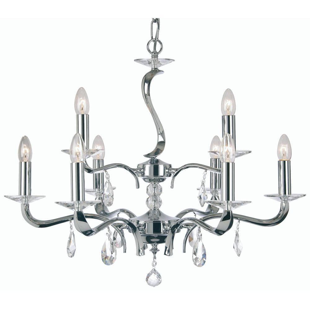 Cobra Cast Brass 9 Light Chandelier With Chrome Plate 227 6 3 Ch Tiffany Lighting Direct