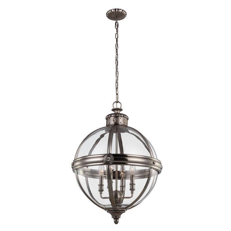 Feiss Adams Ceiling Lantern 4 Light Nickel Finish Fe Adams 4p Anl