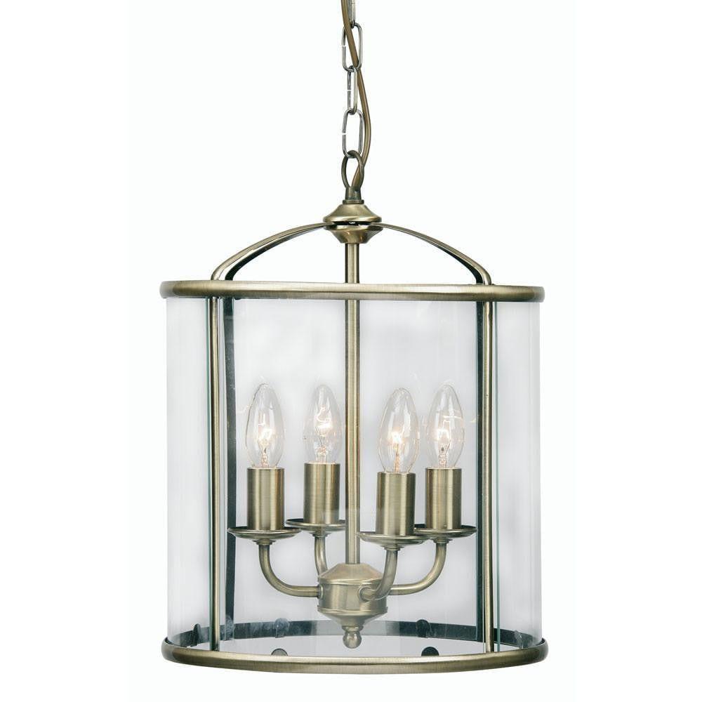 Fern Antique Brass 4 Light Ceiling Lantern 351 4 Ab Tiffany