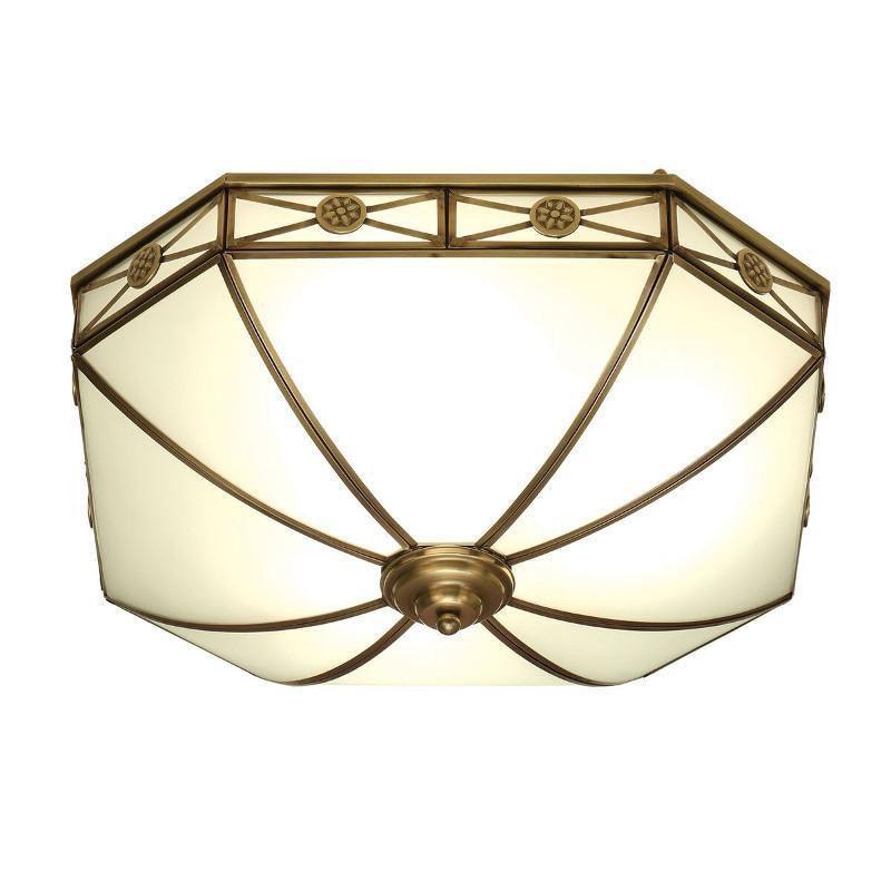 Bannerman Antique Brass 4 Light Flush Ceiling Light Sn04fl50