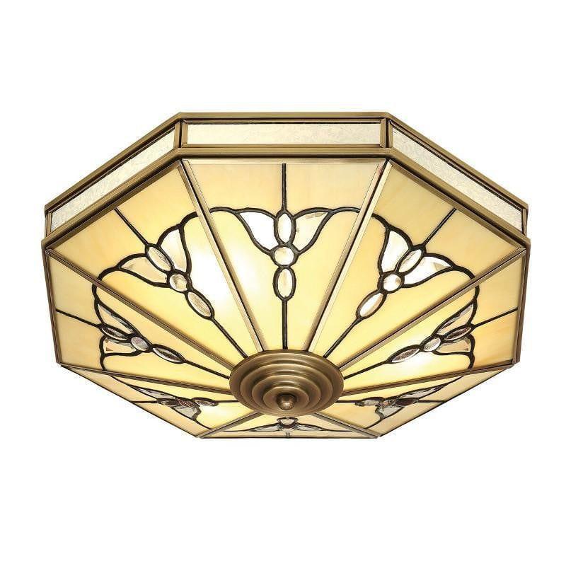 Gladstone Antique Brass 4 Light Flush Ceiling Light Sn03fl46