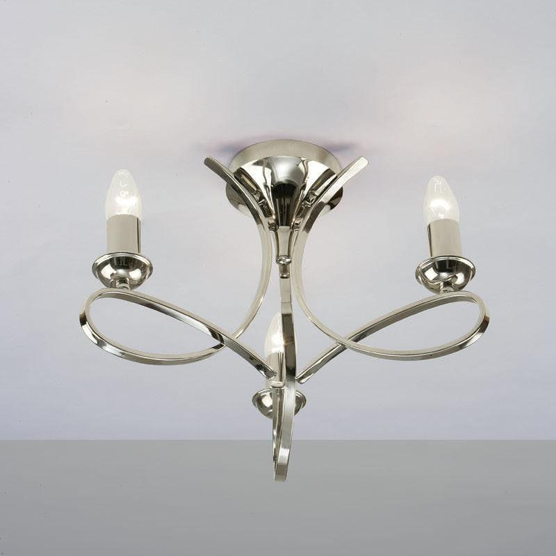 Penn 3 Light Polished Nickel Finish Semi Flush Light Ca7p3n