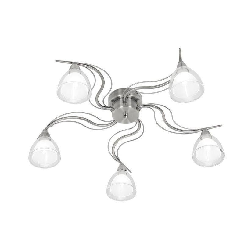 Portland 5 Light Antique Chrome Flush Ceiling Light 9504 5 Ac