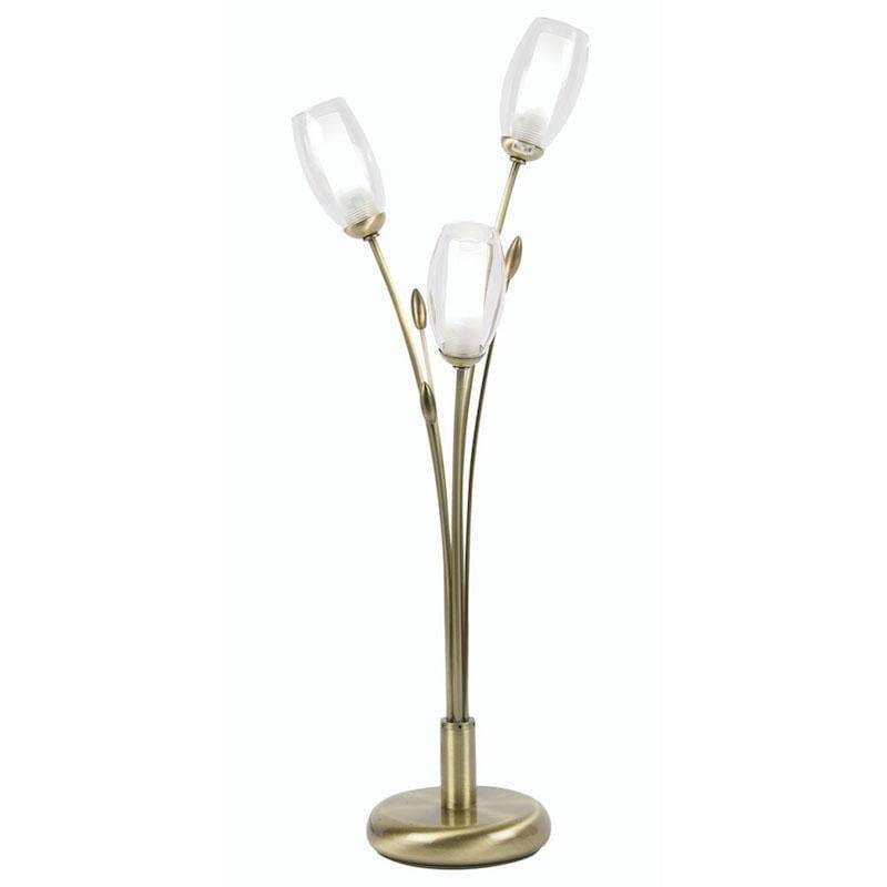 Crystal Brass Table Lamp 3-Light Brass Lamps