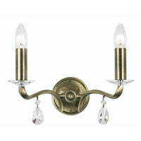 Buy Stanford Antique Brass Finish Double Wall Light - Tiffany Lighting