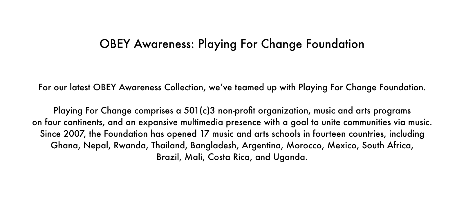 Playing For Change Foundation