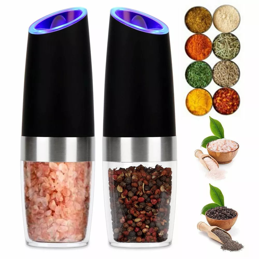 Automatic Salt & Pepper Grinder  Effortless Flavor & Stylish Design - Myhomepleasure