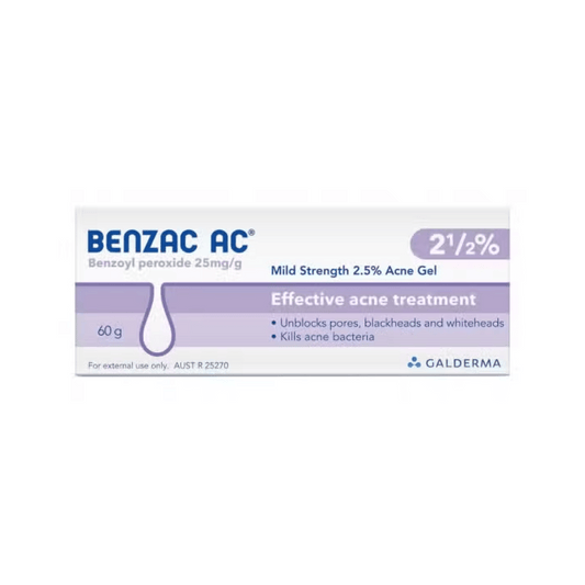 Benzac AC Mild Strength 2.5% Acne Gel 60g