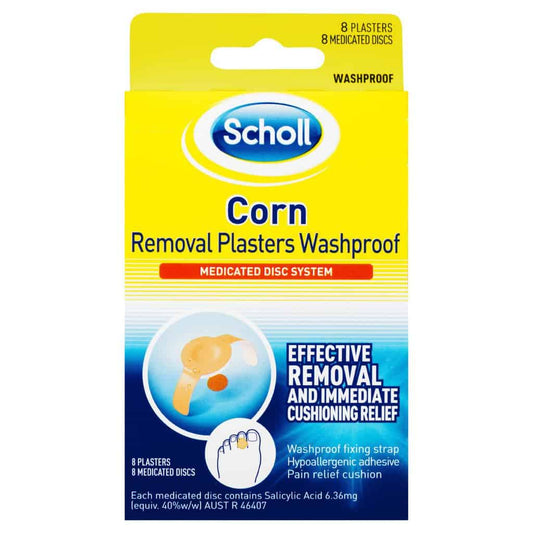 Scholl Corn Washproof Removal Plasters 8pack