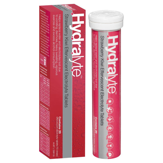 Hydralyte Strawberry Kiwi Effervescent Electrolyte 20 Tablets