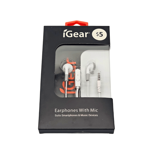 I Gear Earphones With Mic White