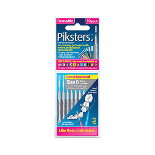 Piksters Interdental Brushes Size 0 Grey 10 pack