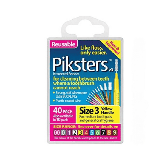 Piksters Interdental Brushes Size 3 Yellow 40 pack