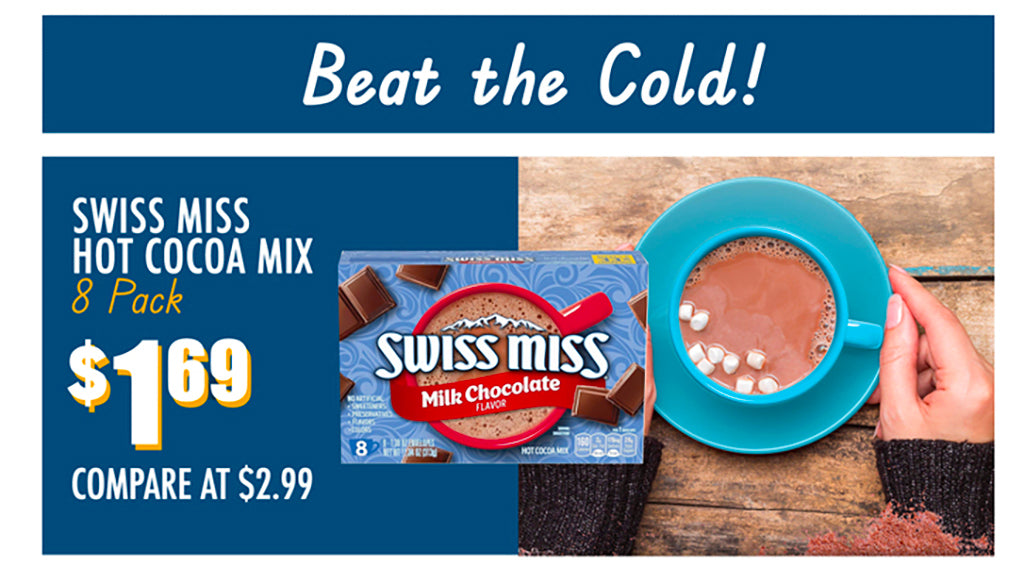 BEAT THE COLD! SWISS MISS HOT COCOA MIX €1.69 8 PACK!
