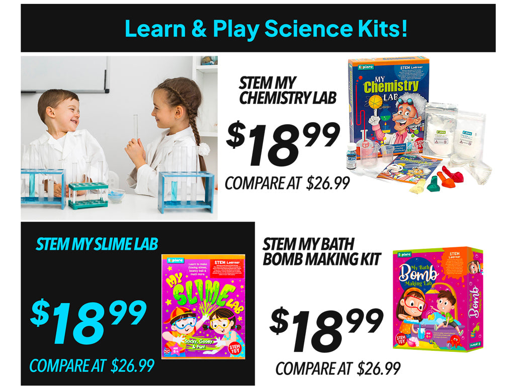 LEARN & PLAY SCIENCE KITS! STEM MY LAB AND STEAM  POPULAR SCIENCE KITS €18.99