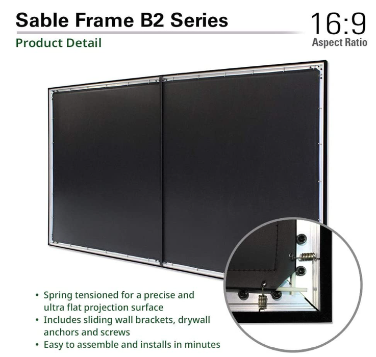 Elite Screens Sable Frame B2 120-INCH Projector Screen (SB120WH2)