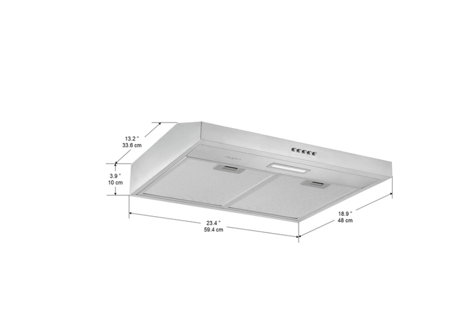 Ancona AN-1802 24" Convertible Under Cabinet Range Hood Stainless Steel