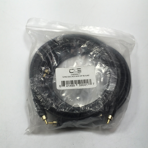 C&E 2 PCS, Coaxial Audio/Video RCA Cable M/M RG59U 75 for S/PDIF, Digital Coax, Subwoofer 12 Feet, CNE590455