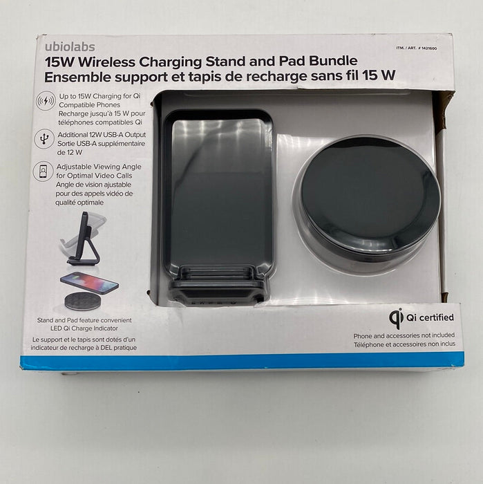 Ubio Labs 15W Wireless Charging Stand and Pad Bundle — Big Box Outlet Store