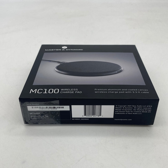 Master & Dynamic MC100 Wireless Charge Pad - Gunmetal Aluminum/Black Coated Canvas