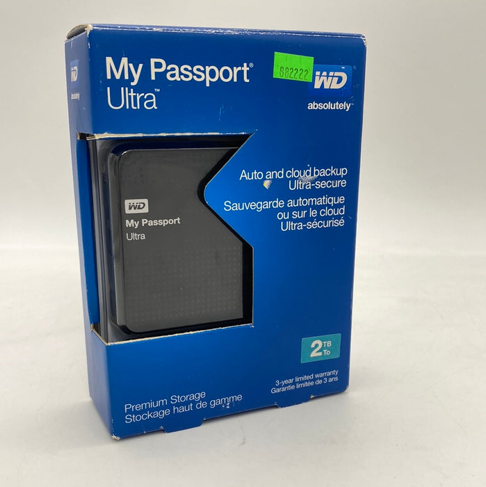 WD My Passport Ultra 2TB Portable External Hard Drive USB 3.0 with Auto and Cloud Backup WDBMWV0020BBK-NESN (Black)