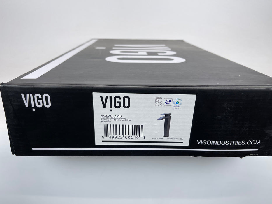 VIGO Modern VG03007MB Duris Bathroom Vessel Faucet in Matte Black