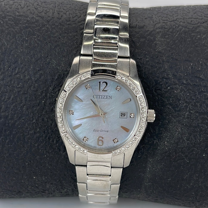 Citizen Women's Eco-Drive Stainless Steel Crystal Accent Watch EW2570-58N