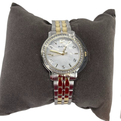 Bulova Two-tone Stainless Steel Ladies Swarvoski Crystal Watch 98X127