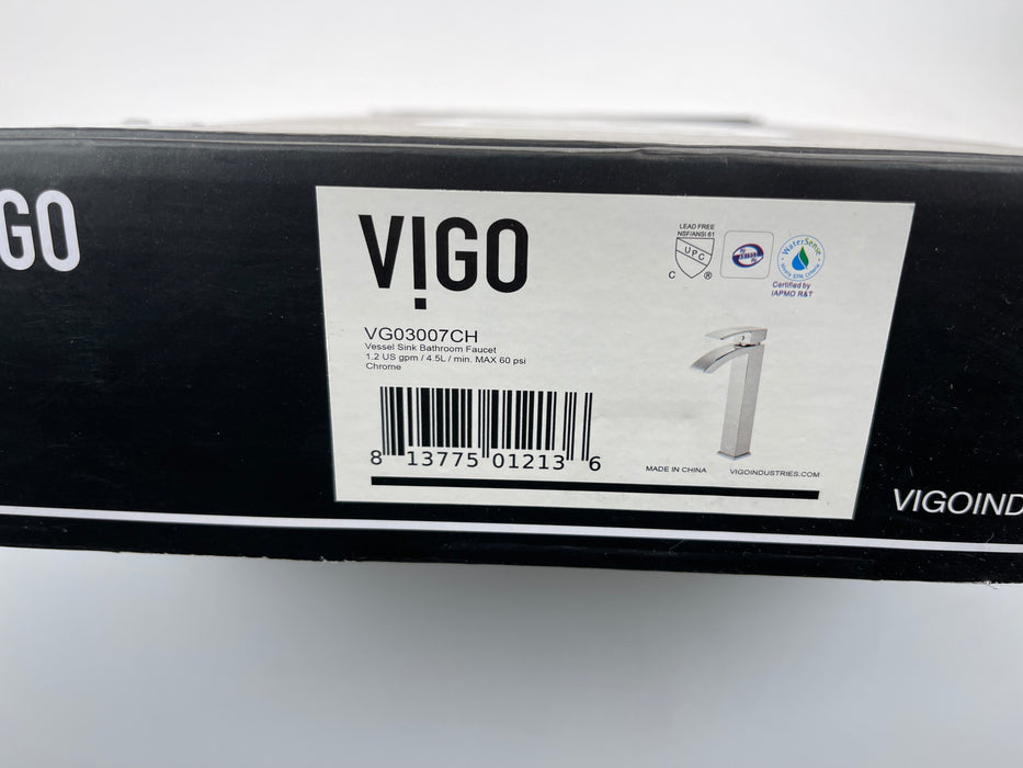 Vigo Industries VG03007CH Angled Spout Vessel Sink Single Hole Faucet, Chrome