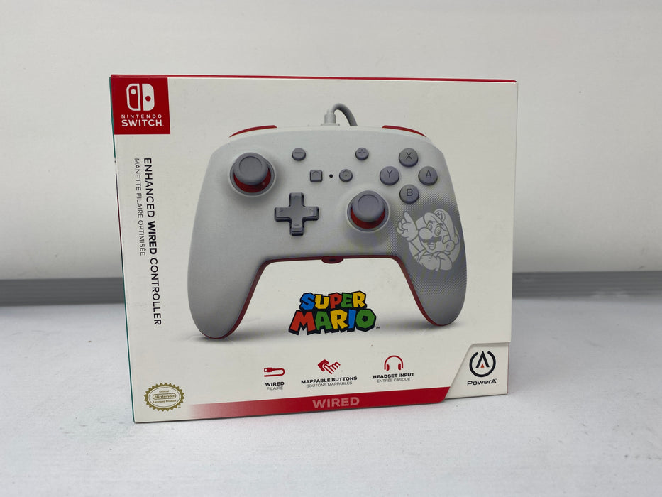 PowerA Mario Enhanced Wired Controller for Switch - Red/White