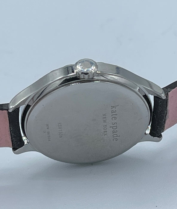 Kate Spade rosebank scallop black leather watch