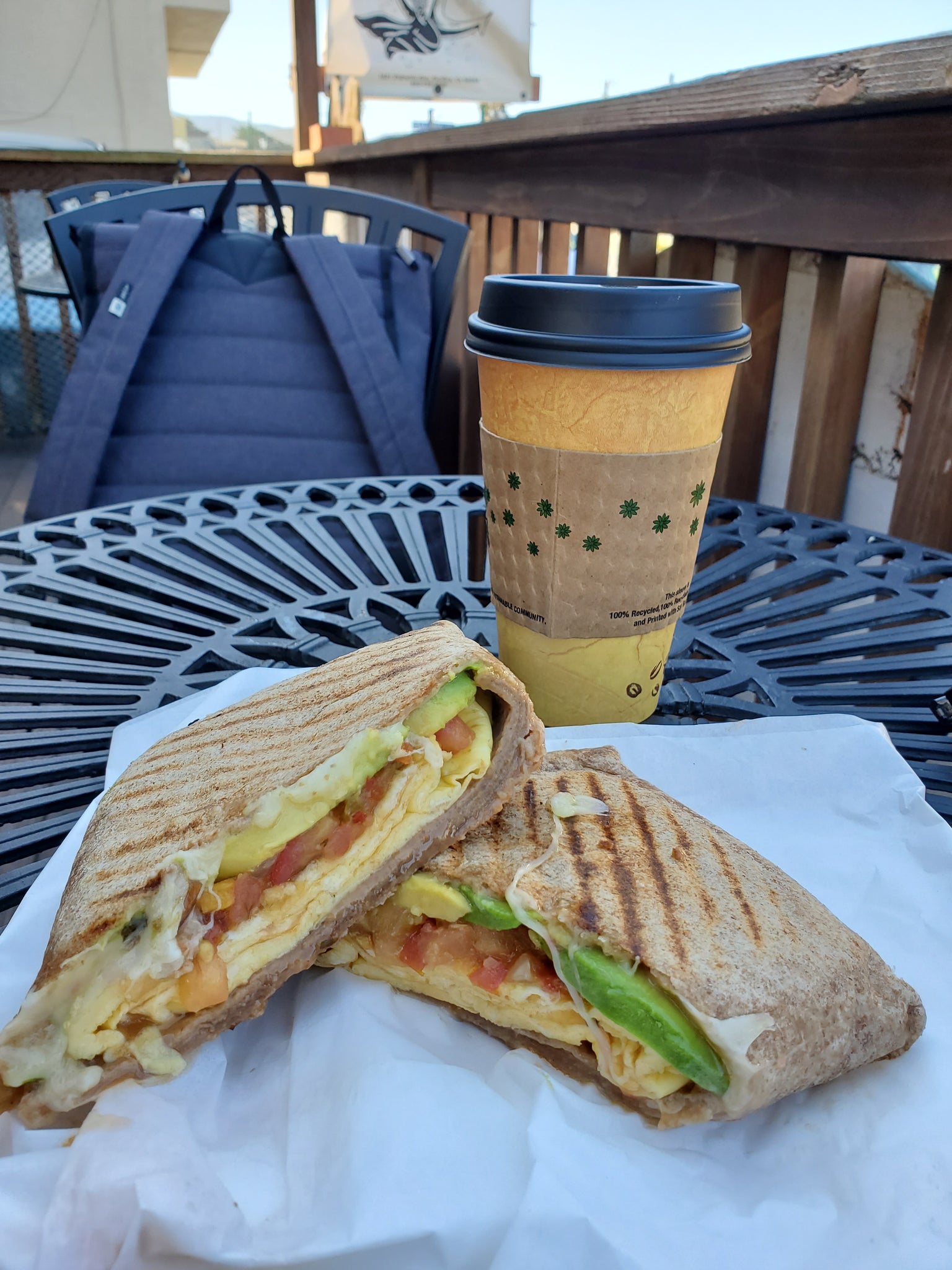 Breakfast wrap at Cafe Pacifica