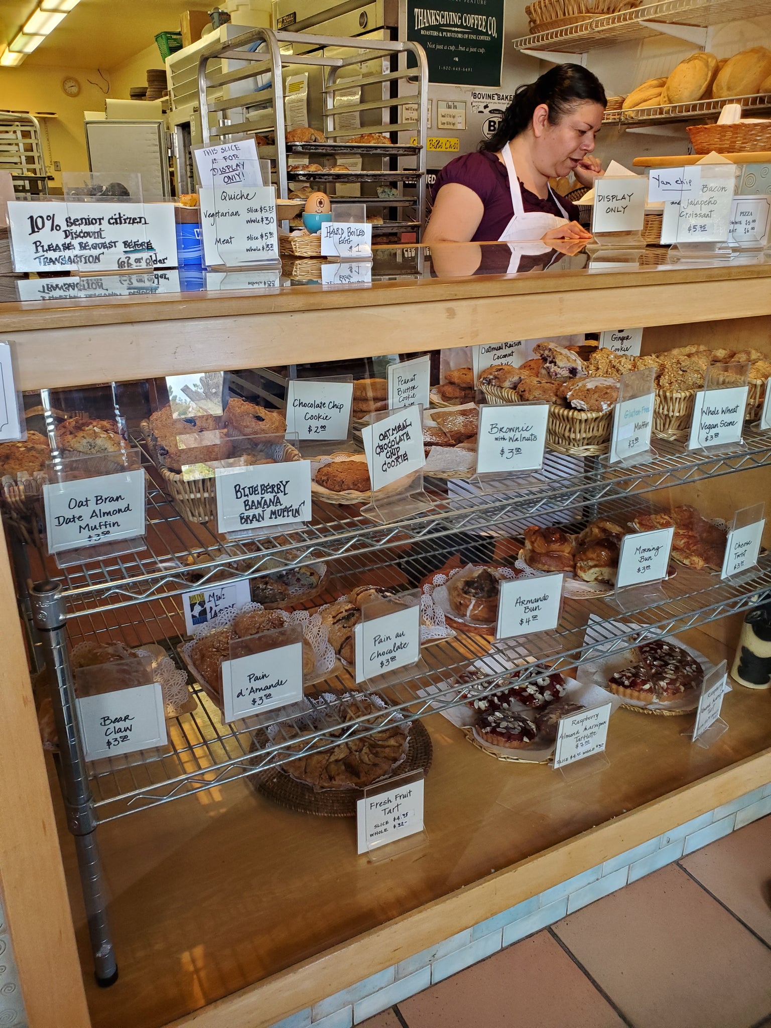 The pastry window at Bovine Bakery
