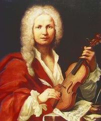 Antonio Vivaldi with violin