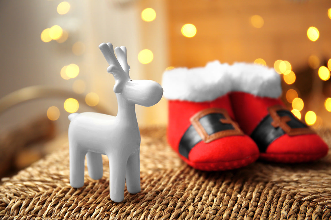 Mini reindeer, baby santa shoes