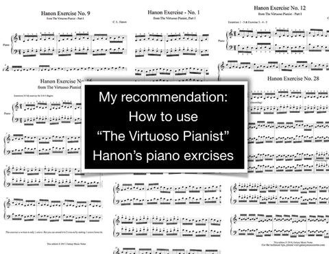 Several Hanon's piano exercises