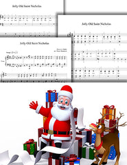 Jolly Old Saint Nicholas: 1st piano pages of multi-levels