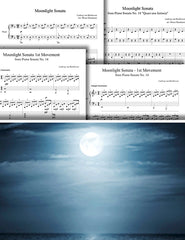 Moonlight Sonata - MVMT 1: 1st piano pages of multi-levels