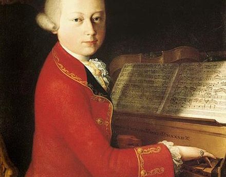 Young Mozart at a piano