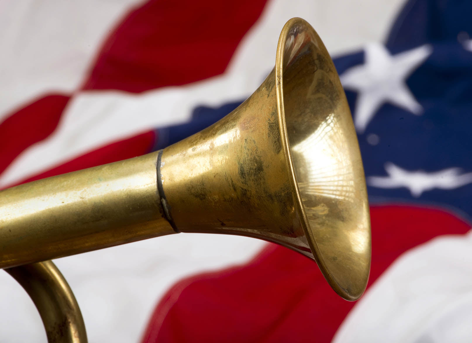 Trumpet and U.S.A. flag 