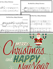 We Wish You a Merry Christmas: 1st piano pages of multi-levels