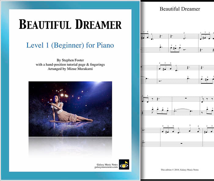 beautiful dreamer beginner s piano sheet music stephen foster