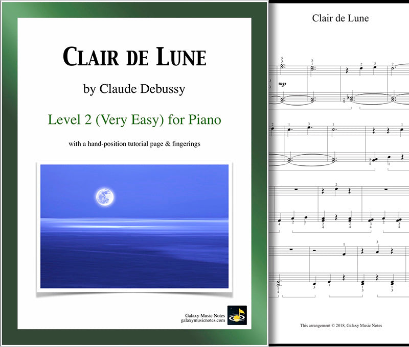 Clair De Lune By Claude Debussy Very Easy Piano Sheet Music